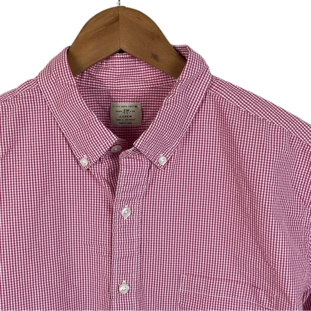 BF269 Mens J. Crew Preppy Gingham Button Down Shirt 16-16.5 L